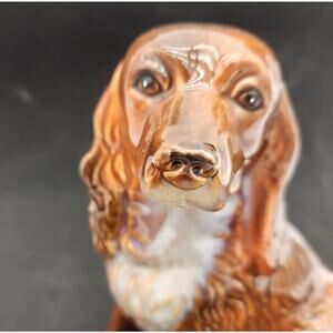 Sweet Ceramic Cocker Spaniel Needs A New Home! 8" Tall Perfect Condition Vintage